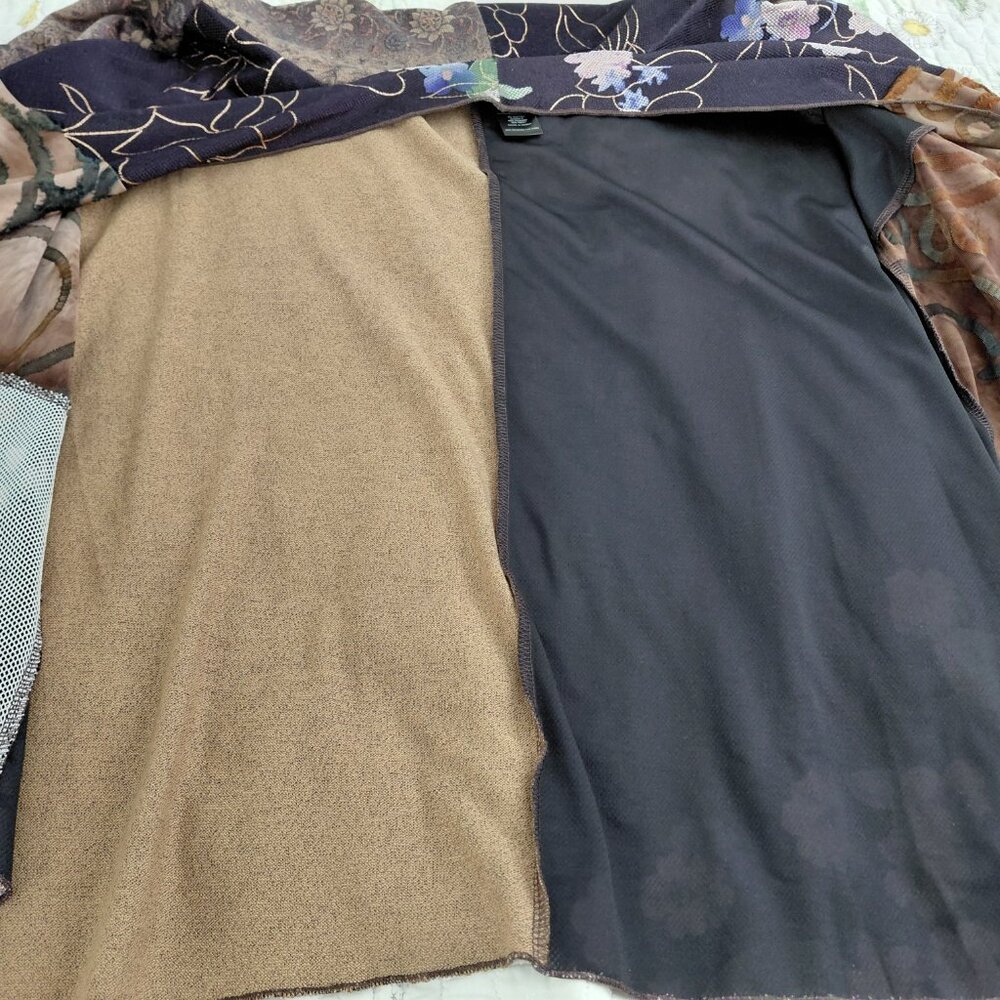 Ali Miles Patchwork Open Front Cardigan Petite La… - image 7